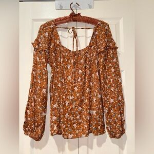 Easel Los Angeles Boho Floral Flowy Top – Oversized Small